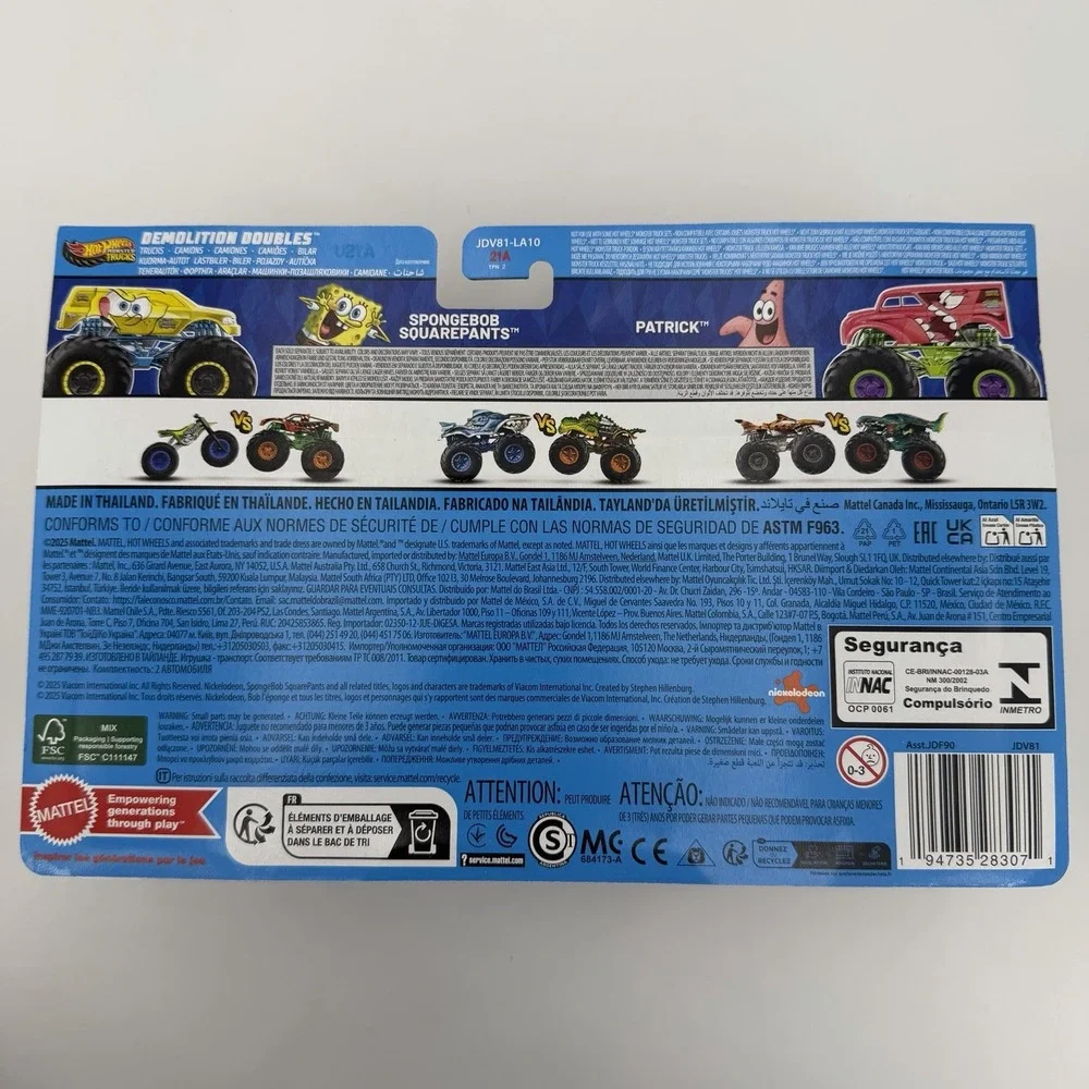 New! 2025 Hot Wheels Monster Trucks SpongeBob vs Patrick by Mattel RARE!!!